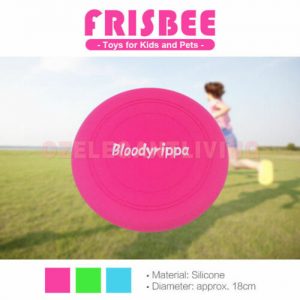 Flying Disc Dog Puppy Fetch Training Toy Silicone Frisbee Kids Toy Pink