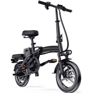 Foldable black e-bike with Removable Battery